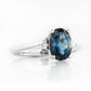 Georgie, a London Blue Topaz and Diamond Trilogy Ring - 8x6mm