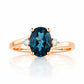 Georgie, a London Blue Topaz and Diamond Trilogy Ring - 8x6mm - Victoria's Jewellery