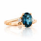 Georgie, a London Blue Topaz and Diamond Trilogy Ring - 8x6mm - Victoria's Jewellery