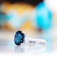Olivia, a London Blue Topaz and Lab Diamond Ring
