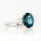 Olivia, a London Blue Topaz and Lab Diamond Ring