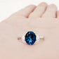 Olivia, a London Blue Topaz and Lab Diamond Ring