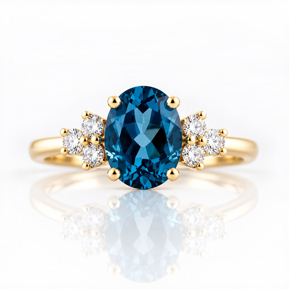 Este, London Topaz and Lab Diamond Ring - Victoria's Jewellery