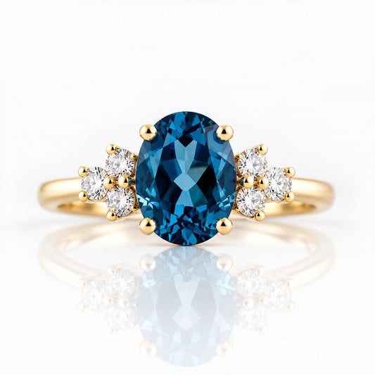 Este, London Topaz and Lab Diamond Ring - Victoria's Jewellery