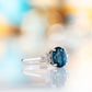 Este, an Oval cut London Topaz and Lab Diamond Ring