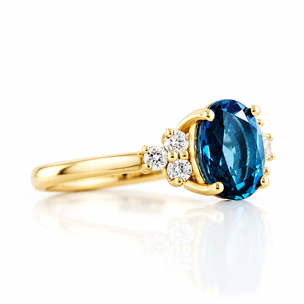 Este, London Topaz and Lab Diamond Ring - Victoria's Jewellery