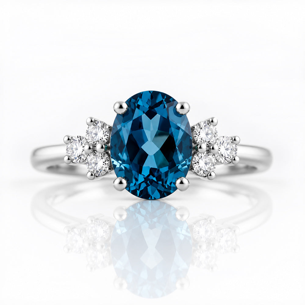 Este, London Topaz and Lab Diamond Ring - Victoria's Jewellery