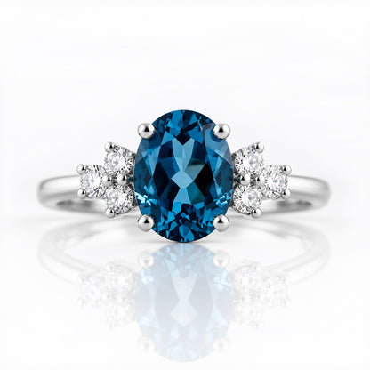 Este, London Topaz and Lab Diamond Ring - Victoria's Jewellery