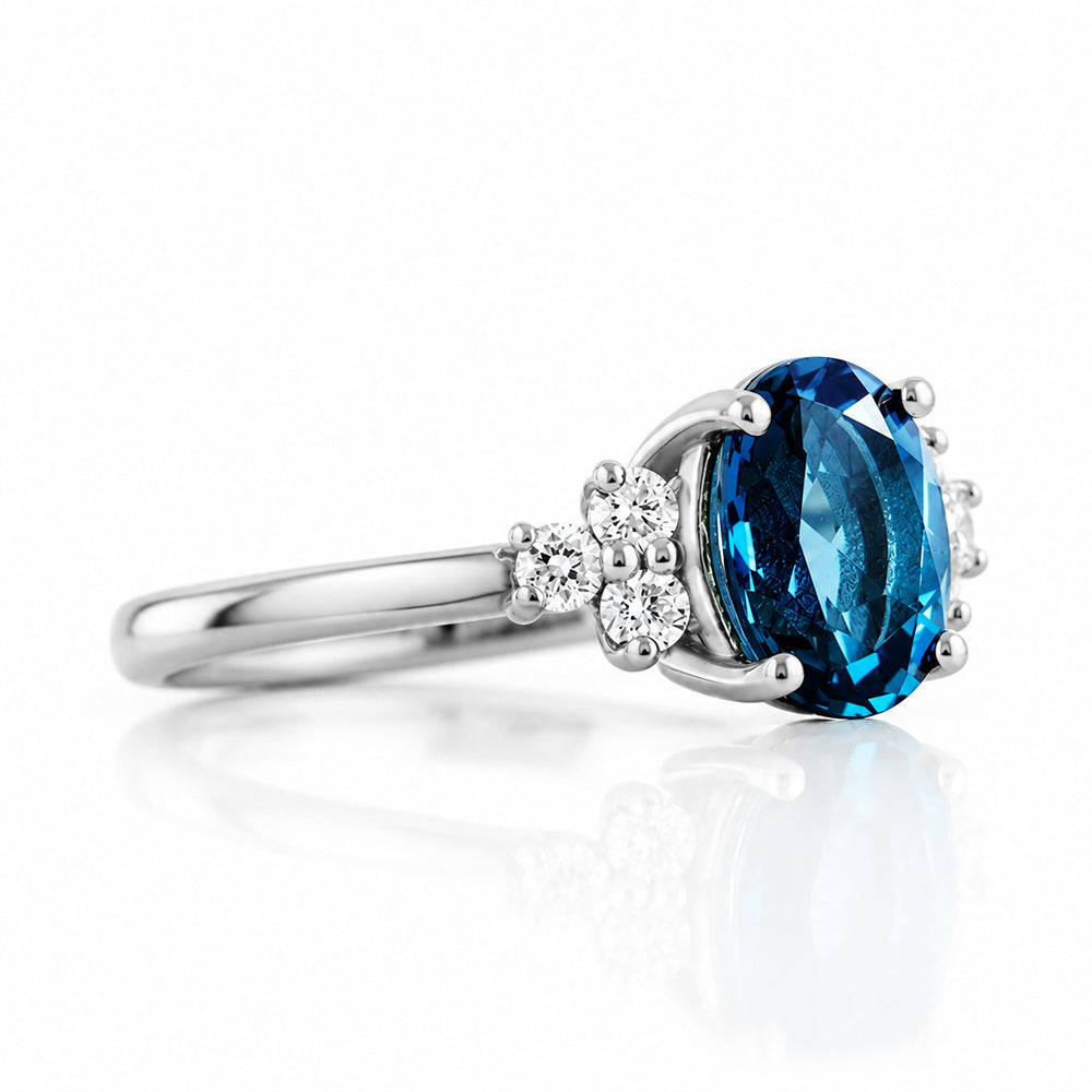 Este, London Topaz and Lab Diamond Ring - Victoria's Jewellery