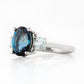 Hallie, an Oval cut London Blue and Sky Blue Topaz Trilogy Ring - Victoria's Jewellery