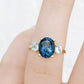 Hallie, an Oval cut London Blue and Sky Blue Topaz Trilogy Ring - Victoria's Jewellery