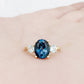 Hallie, an Oval cut London Blue and Sky Blue Topaz Trilogy Ring - Victoria's Jewellery