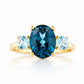 Hallie, London Blue and Sky Blue Topaz Ring - Victoria's Jewellery