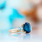 Hallie, an Oval cut London Blue and Sky Blue Topaz Trilogy Ring - Victoria's Jewellery