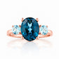 Hallie, London Blue and Sky Blue Topaz Ring - Victoria's Jewellery