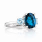 Hallie, London Blue and Sky Blue Topaz Ring - Victoria's Jewellery