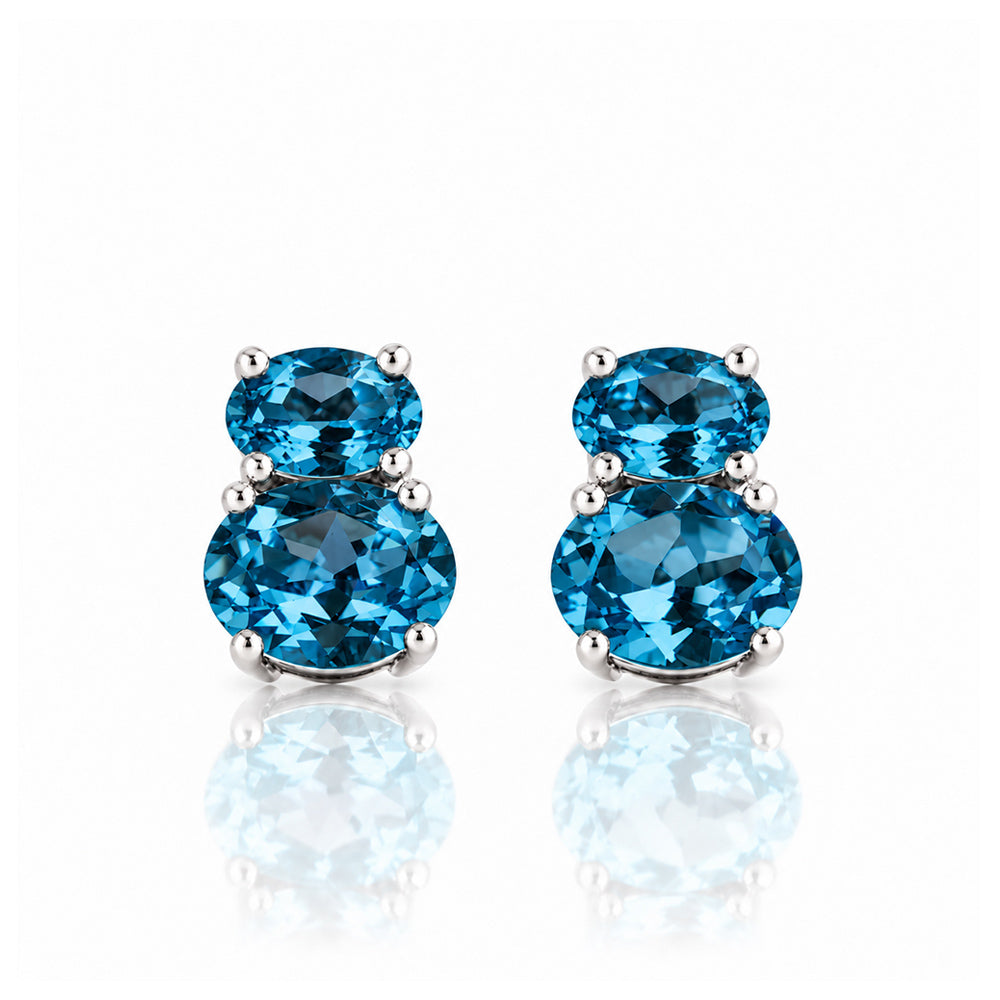 Georgie, London Blue Topaz Stud Earrings