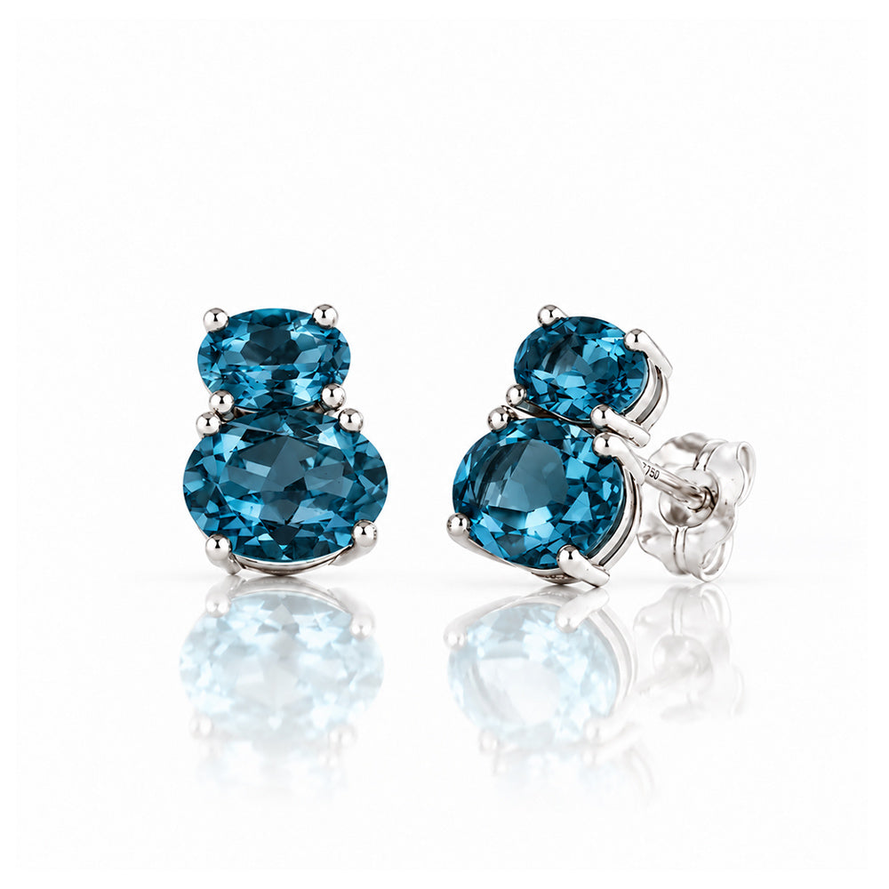 Georgie, London Blue Topaz Stud Earrings