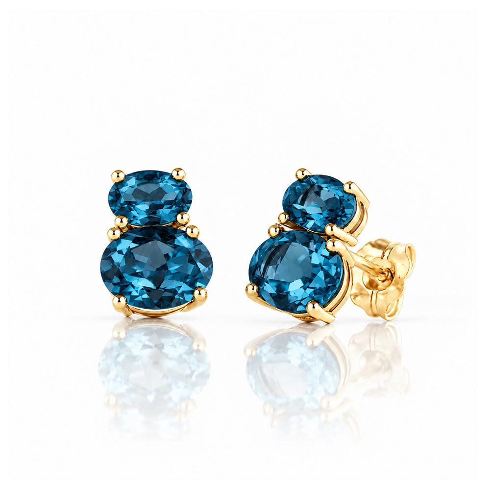 Georgie, London Blue Topaz Stud Earrings