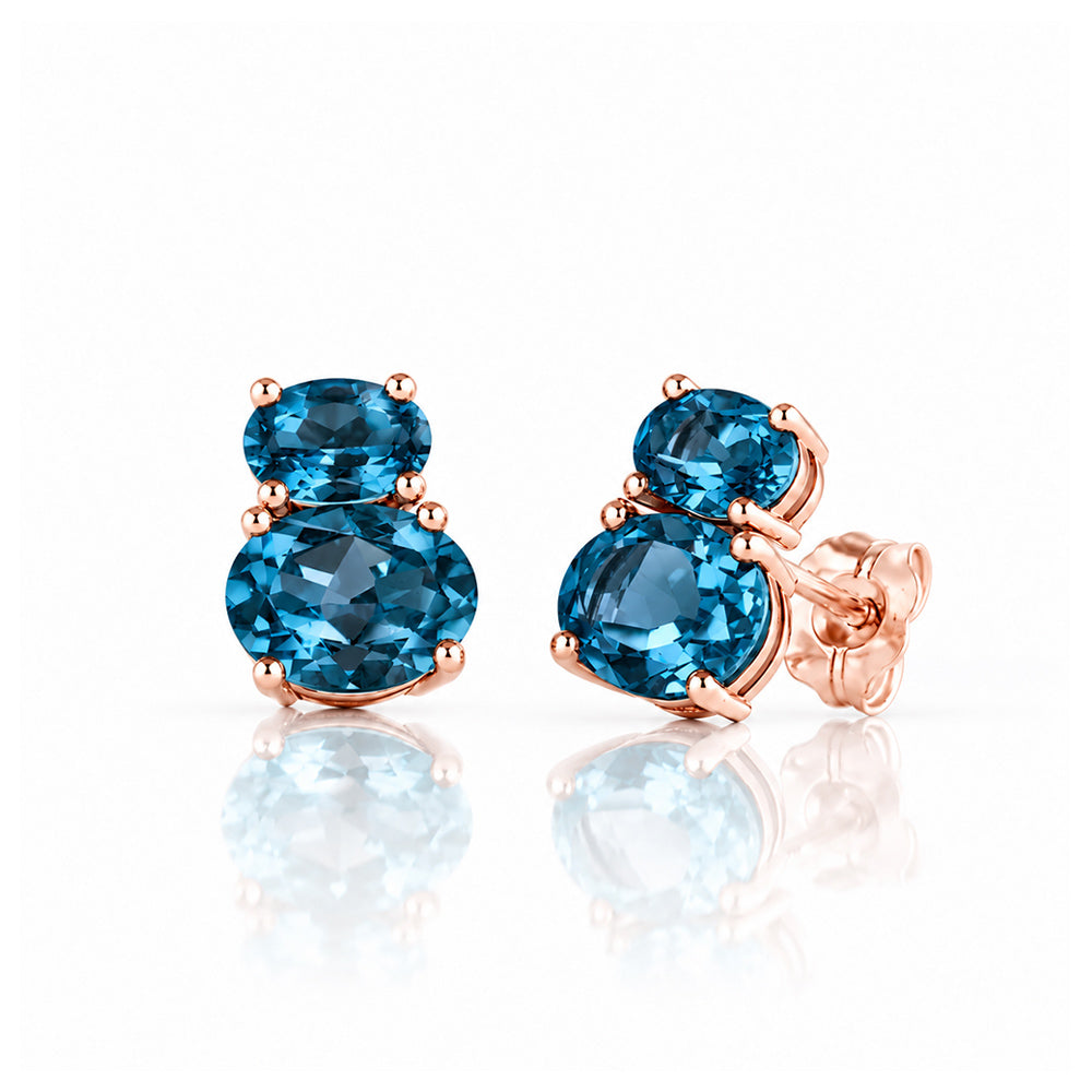 Georgie, London Blue Topaz Stud Earrings