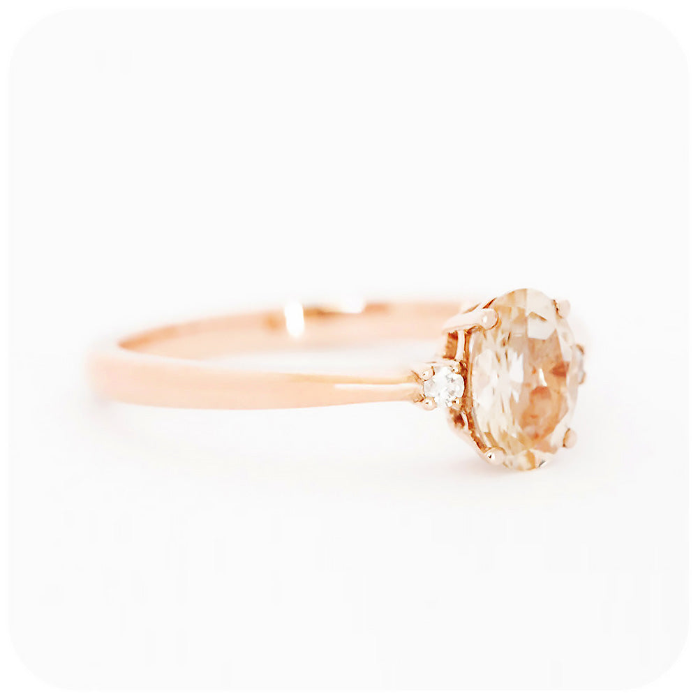 Yolandi, a Morganite and Diamond Trilogy Ring – Victoria's Jewellery