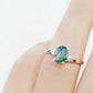 Georgie, a Moss Agate  and Diamond Trilogy Ring - 8x6mm