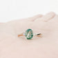 Georgie, a Moss Agate  and Diamond Trilogy Ring - 8x6mm