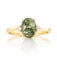 Georgie, a Moss Agate  and Diamond Trilogy Ring - 8x6mm