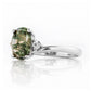 Georgie, a Moss Agate  and Diamond Trilogy Ring - 8x6mm
