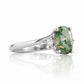 Georgie, a Moss Agate  and Diamond Trilogy Ring - 8x6mm