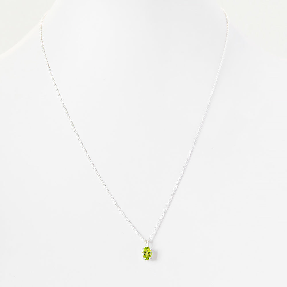 Luna, an Oval cut Peridot Necklace - 7x5mm