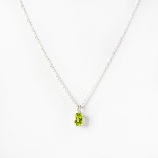 Luna, an Oval cut Peridot Necklace - 7x5mm