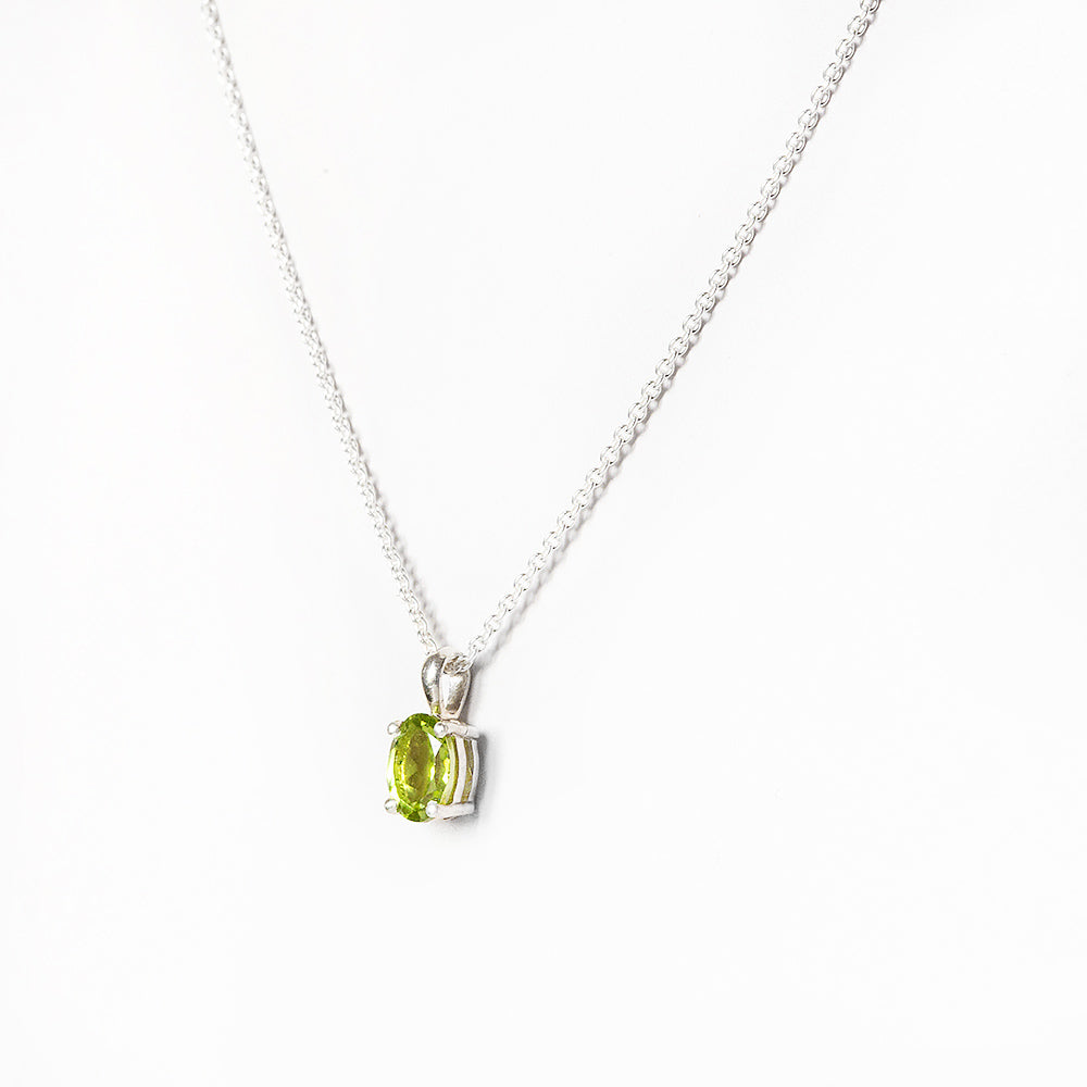 Luna, an Oval cut Peridot Necklace - 7x5mm