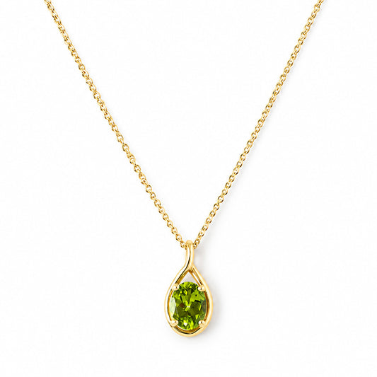 The Infinity Pendant with Peridot - 9x7mm