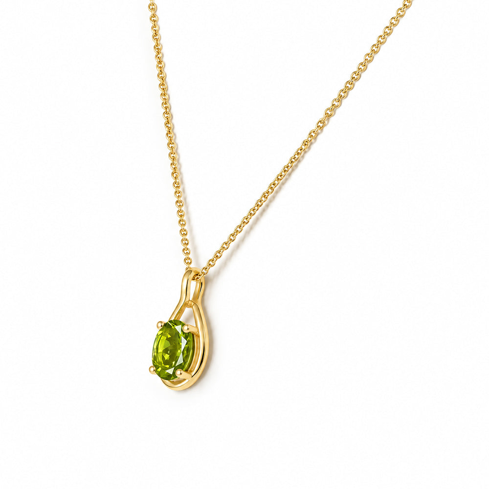 The Infinity Pendant with Peridot - 9x7mm