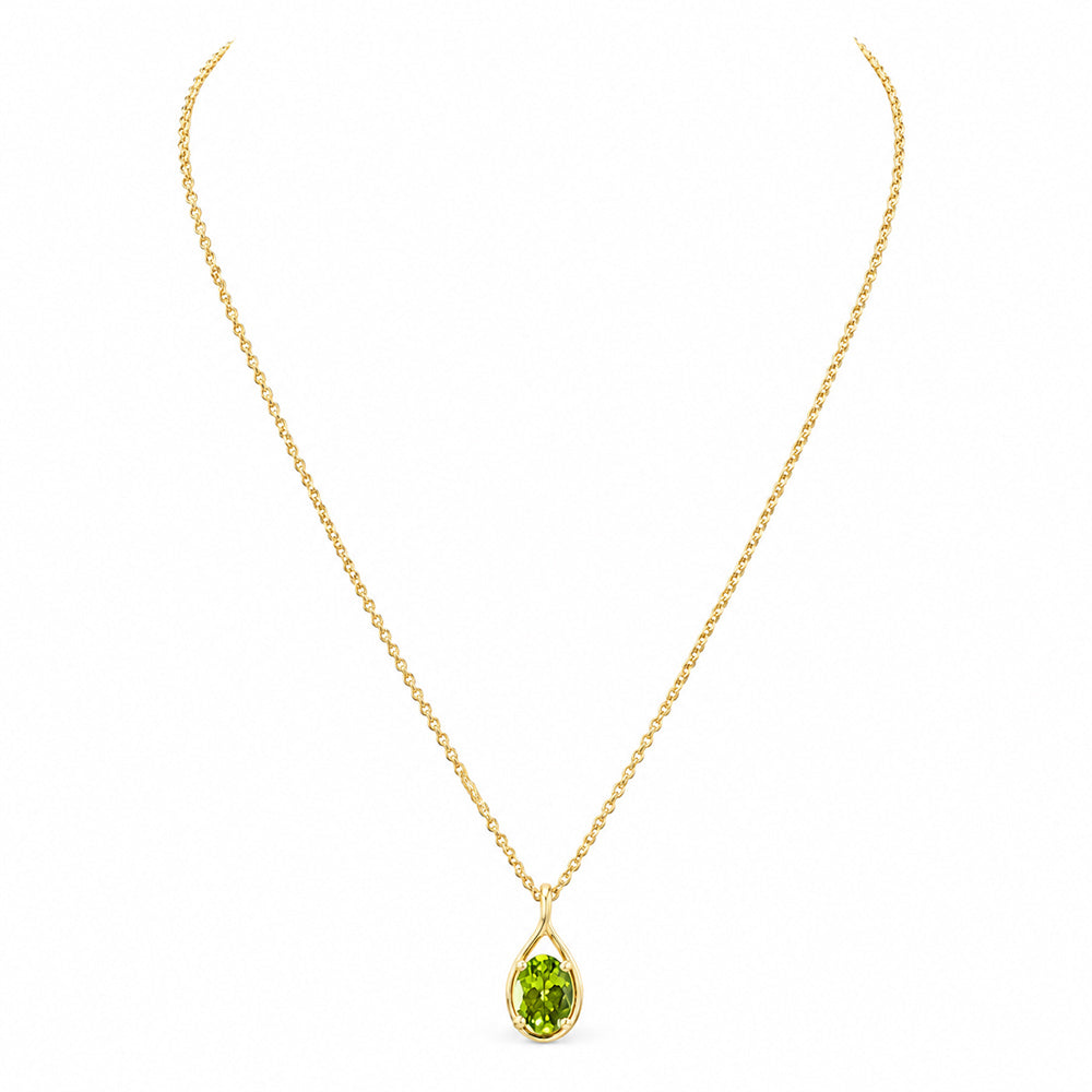 The Infinity Pendant with Peridot - 9x7mm