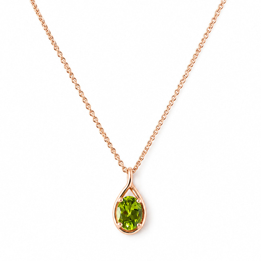 The Infinity Pendant with Peridot - 9x7mm