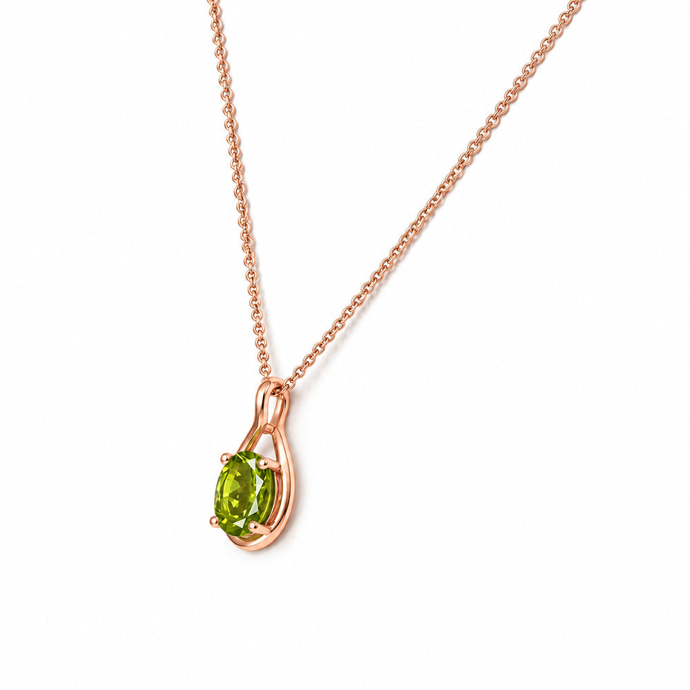 The Infinity Pendant with Peridot - 9x7mm