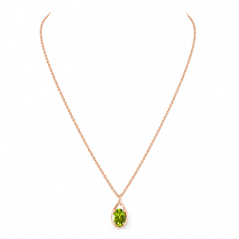 The Infinity Pendant with Peridot - 9x7mm