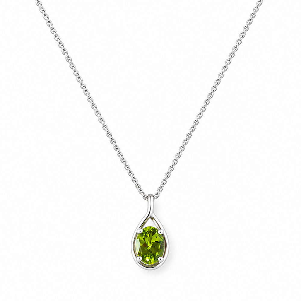 The Infinity Pendant with Peridot - 9x7mm