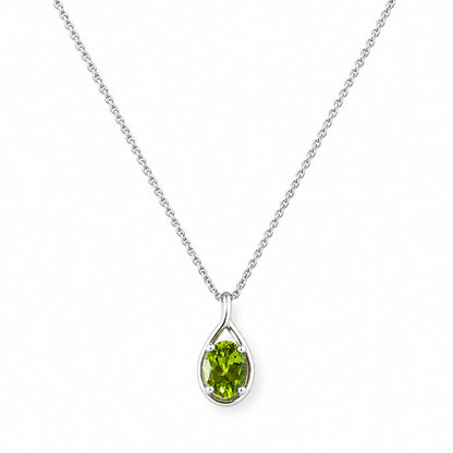 The Infinity Pendant with Peridot - 9x7mm