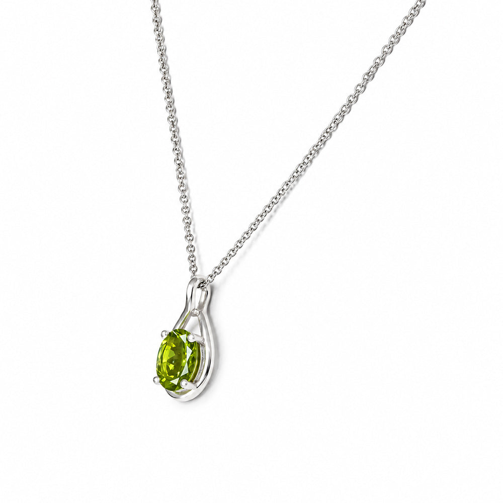 The Infinity Pendant with Peridot - 9x7mm