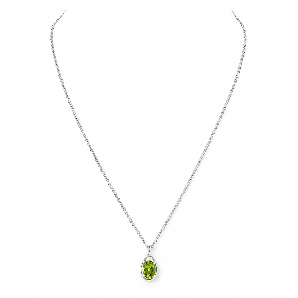 The Infinity Pendant with Peridot - 9x7mm