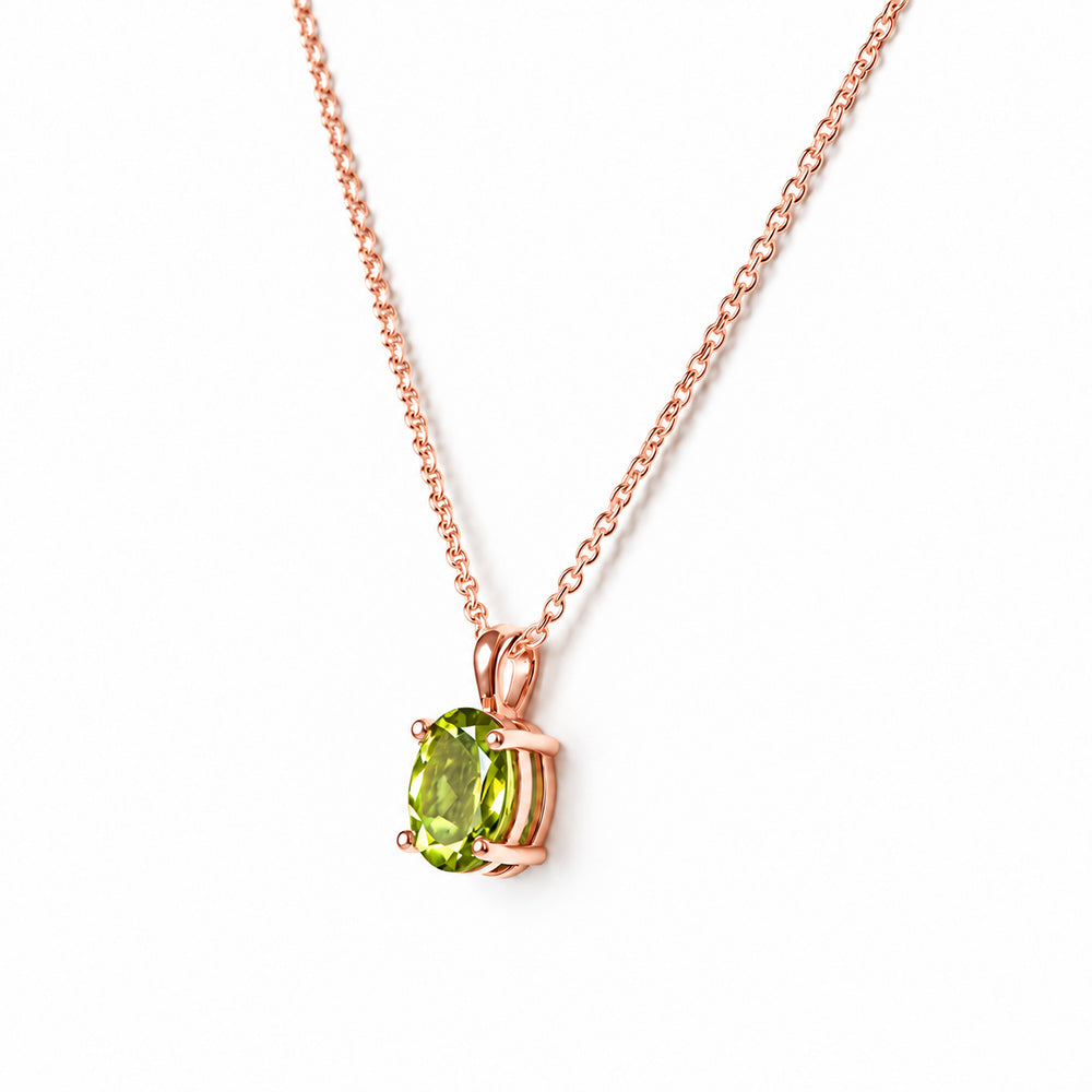 Luna, Oval cut Peridot Pendant - 8x6mm
