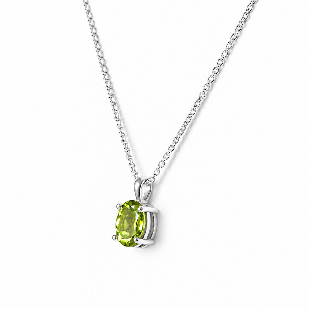 Luna, Oval cut Peridot Pendant - 8x6mm