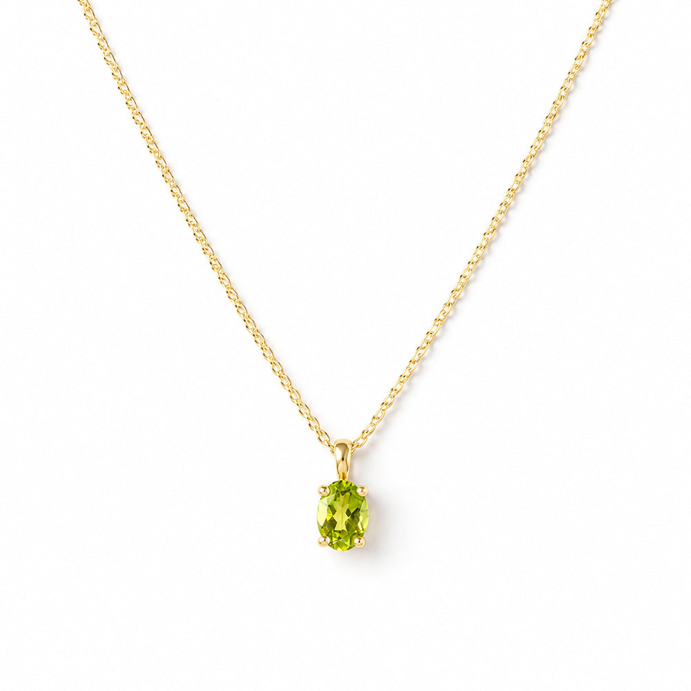 Luna, Oval cut Peridot Pendant - 7x5mm - Victoria's Jewellery