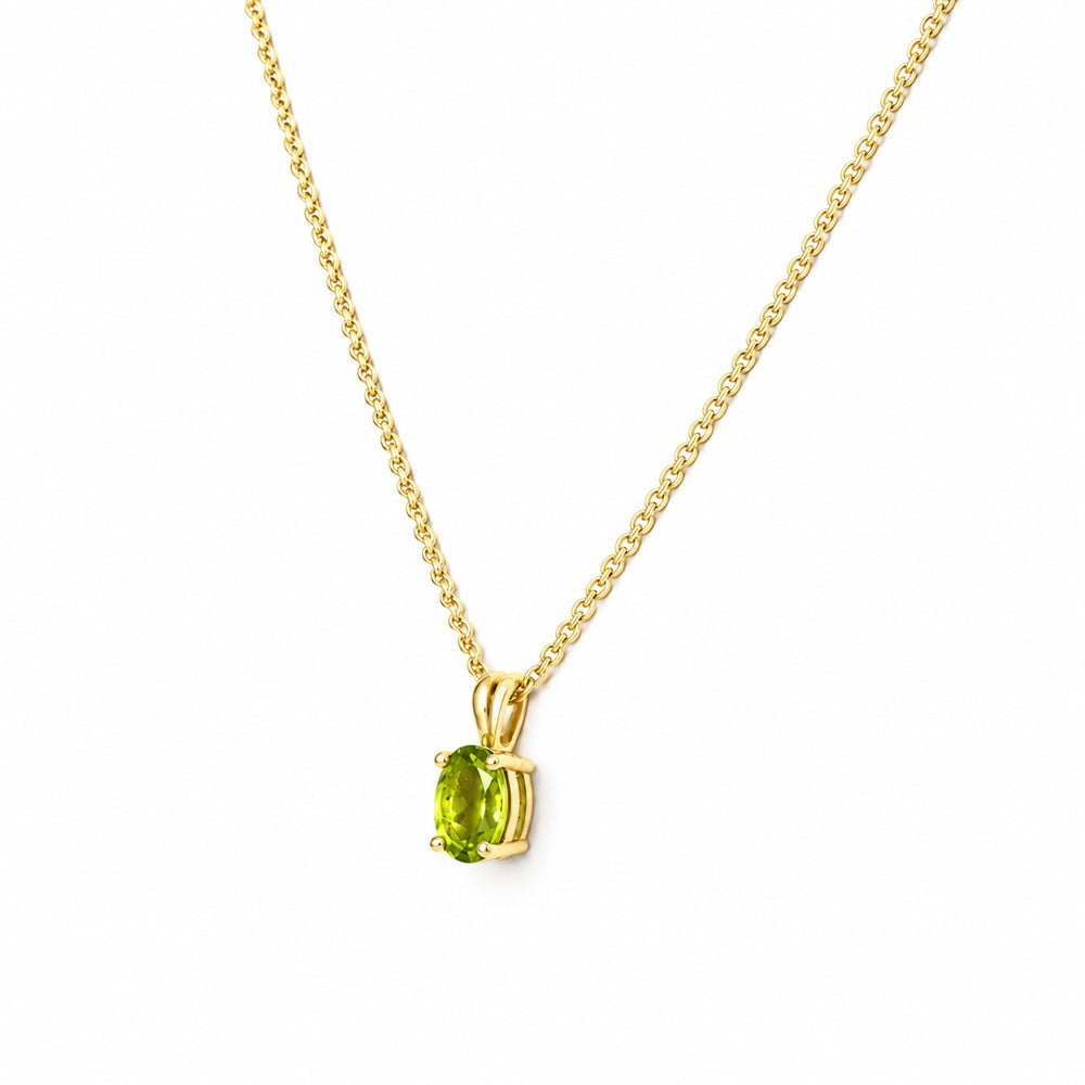 Luna, Oval cut Peridot Pendant - 7x5mm - Victoria's Jewellery