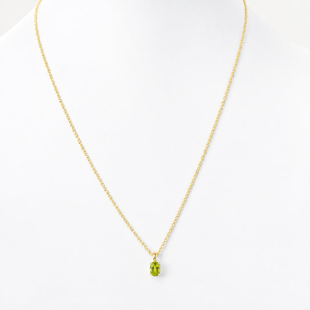 Luna, Oval cut Peridot Pendant - 7x5mm - Victoria's Jewellery