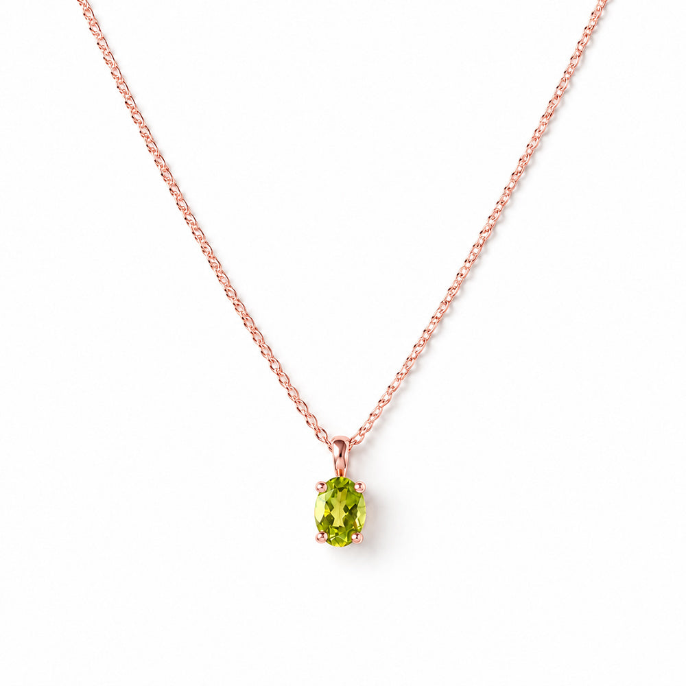 Luna, Oval cut Peridot Pendant - 7x5mm - Victoria's Jewellery