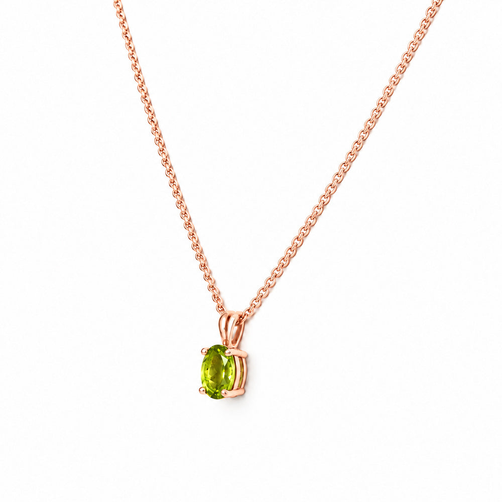 Luna, Oval cut Peridot Pendant - 7x5mm - Victoria's Jewellery